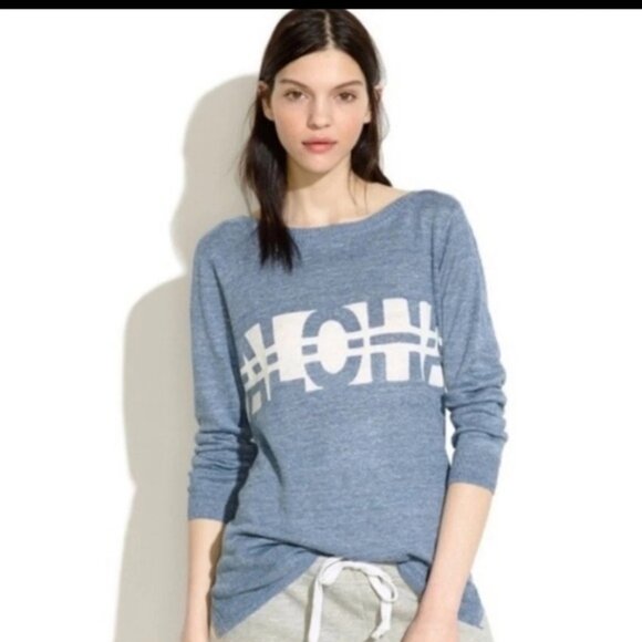 MADEWELL 100% Linen Blue Lightweight Aloha Sweater – Small - Picture 1 of 9